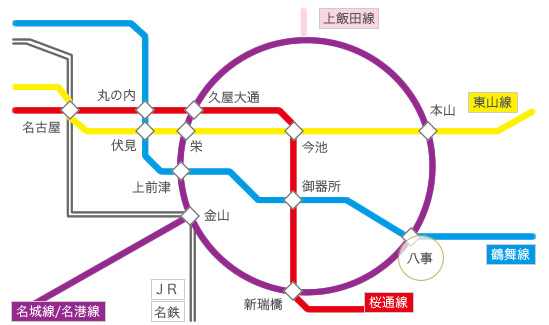 名古屋市内路線図